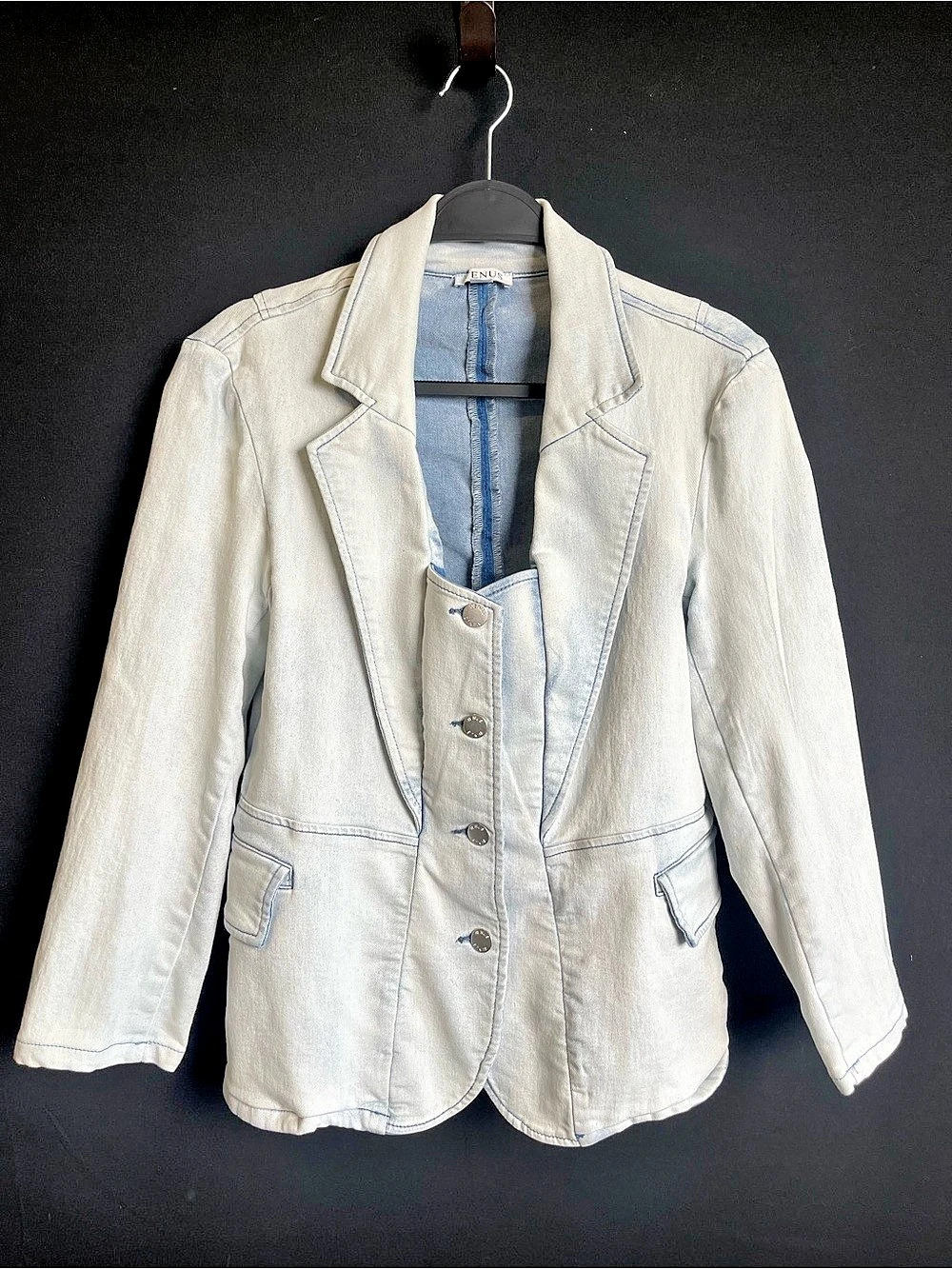 Venus Light Wash Denim Blazer Jacket